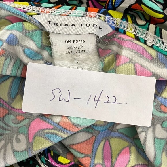 Trina Turk Swim Cover Up Top Multicolored Print Nylon Blend Women's Large - Picture 2 of 6